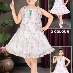 GIRLS FLORAL PRINTED SLEEVELESS FROCKS D. NO. # 2003